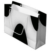 Grand Sac Cadeau Vague noire et blanche (Devant Angle)