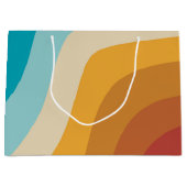 Grand Sac Cadeau Vagues Abstraites Arc-en-ciel coloré (Devant)