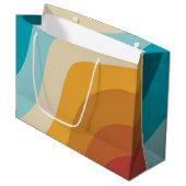 Grand Sac Cadeau Vagues Abstraites Arc-en-ciel coloré (Devant Angle)