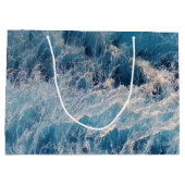 Grand Sac Cadeau Vagues bleu océan (Dos)