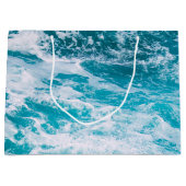 Grand Sac Cadeau Vagues de l'océan bleu (Devant)
