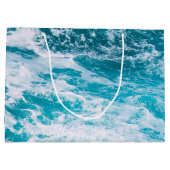 Grand Sac Cadeau Vagues de l'océan bleu (Dos)