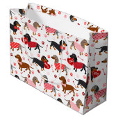 Grand Sac Cadeau Valentine Dachshund (Dos Angle)