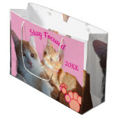 Grand Sac Cadeau Valentine's Cats Photo (Devant Angle)