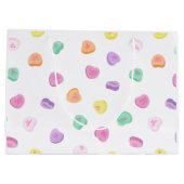 Grand Sac Cadeau Valentines Day Candy Hearts Motif (Dos)