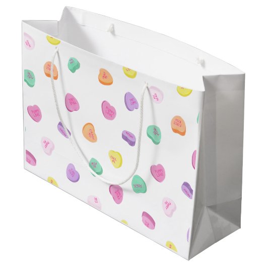 Grand Sac Cadeau Valentines Day Candy Hearts Motif (Dos Angle)