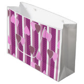 Grand Sac Cadeau Valentine's Day hearts on striped background  (Devant Angle)