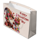 Grand Sac Cadeau Valentines Jour bonbons Gnome (Dos Angle)