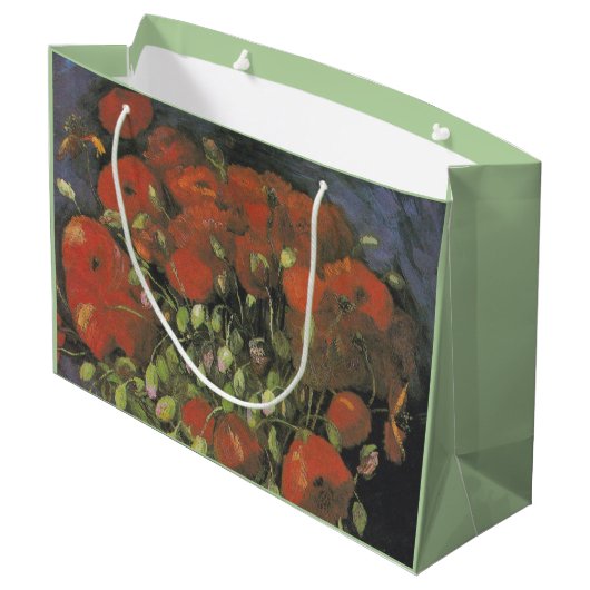 Grand Sac Cadeau Vase avec des pavots rouges par Vincent van Gogh (Dos Angle)