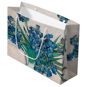 Grand Sac Cadeau Vase avec Irises, Van Gogh
