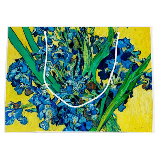 Grand Sac Cadeau Vase avec Irises, Van Gogh (Devant)