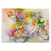 Grand Sac Cadeau Vélo et fleurs (Dos)
