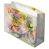Grand Sac Cadeau Vélo et fleurs (Dos Angle)