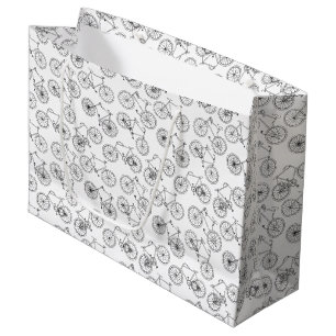 Grand Sac Cadeau Vélo Vintage Vélo Motif d'art PERSONNALISÉ BG C
