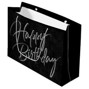 Grand Sac Cadeau Velvet Onyx Grunge Vampy Black Joyeux anniversai