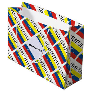 Grand Sac Cadeau Venezuela Drapeau Vénézuélien Personnalisé Nom