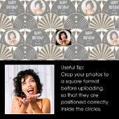 Grand Sac Cadeau Ventilateur Art déco Anniversaire Faux Parties sci