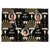 Grand Sac Cadeau Ventilateur Art déco Anniversaire Faux Parties sci (Dos)