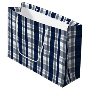 Grand Sac Cadeau Ventilateur sportif Dallas Marine Bleu Argent Plai