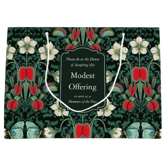 Grand Sac Cadeau Venus Flytrap victorien gothique personnalisé (Devant)