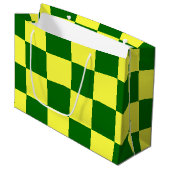 Grand Sac Cadeau Vérificateurs jaunes et verts (Devant Angle)