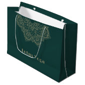 Grand Sac Cadeau vert (Devant Angle)