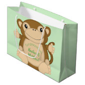 Grand Sac Cadeau Vert Baby shower singe (Devant Angle)