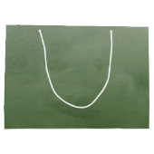 Grand Sac Cadeau Vert brossé élégant avec un monogramme d'or simple (Dos)