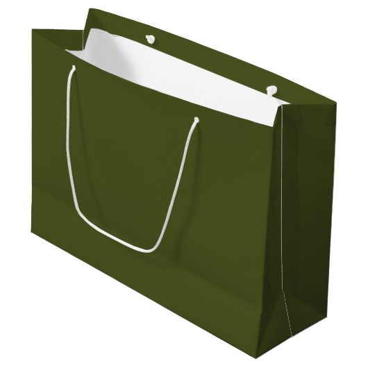 Grand Sac Cadeau Vert de l'armée (Devant Angle)