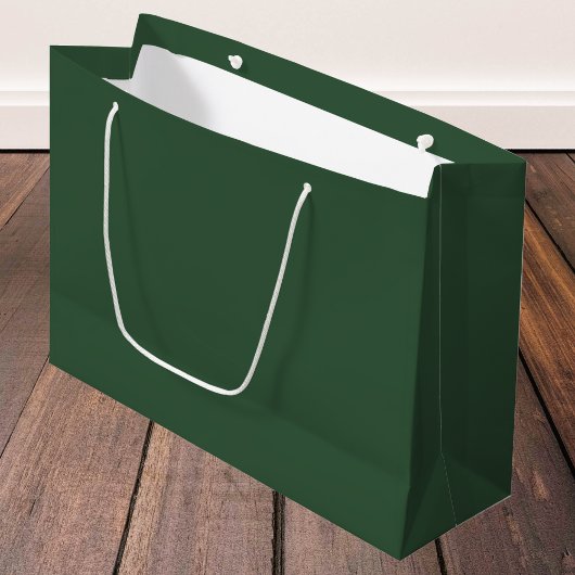 Grand Sac Cadeau Vert émeraude foncé uni