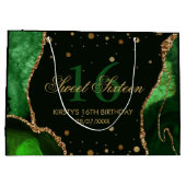 Grand Sac Cadeau Vert et Faux Gold Parties scintillant Agate Sweet (Dos)