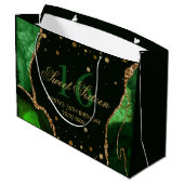 Grand Sac Cadeau Vert et Faux Gold Parties scintillant Agate Sweet (Dos Angle)