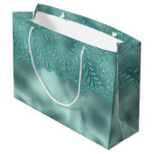 Grand Sac Cadeau Vert oeuf de Robin Lace Réception de Mariage (Dos Angle)