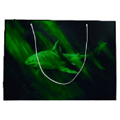 Grand Sac Cadeau Vert requin (Dos)