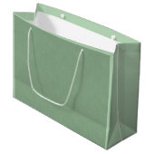 Grand Sac Cadeau Vert sauge texturé. (Devant Angle)