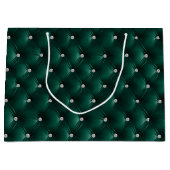 Grand Sac Cadeau Vert Turquoise Chic Faux Velvet (Devant)