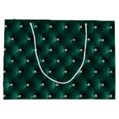 Grand Sac Cadeau Vert Turquoise Chic Faux Velvet (Dos)