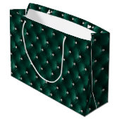Grand Sac Cadeau Vert Turquoise Chic Faux Velvet (Dos Angle)