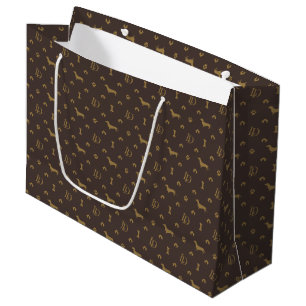 Grand Sac Cadeau Vêtement de luxe de chien de teckel de Louis