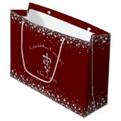 Grand Sac Cadeau Veterinarian Graduation Maroon Silver (Devant Angle)