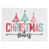 Grand Sac Cadeau Vibes de Noël - Festive Tree Design (Dos)
