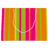 Grand Sac Cadeau Vibrant rose, orange, vert et jaune (Devant)