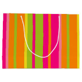 Grand Sac Cadeau Vibrant rose, orange, vert et jaune (Dos)