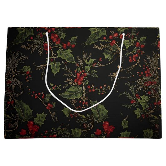 Grand Sac Cadeau Victorian Crimson Xmas Gift Bag (Devant)