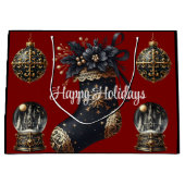 Grand Sac Cadeau  Victorian Gothic Holiday Gift Bag – Large Festive (Devant)