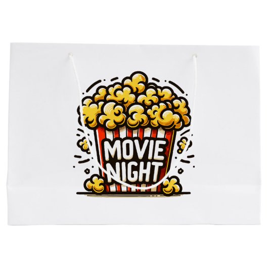 Grand Sac Cadeau Vidéo Night Delight Jouer Popcorn (Dos)