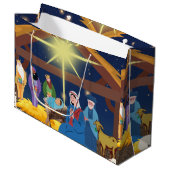 Grand Sac Cadeau Vie de Noël (Devant Angle)