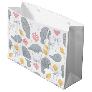 Grand Sac Cadeau Vie marine coquette - Lamantin