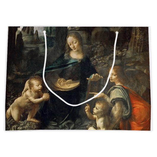 Grand Sac Cadeau Vierge des Roches, Léonard de Vinci (Devant)