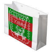 Grand Sac Cadeau Vilain pull motif sonnettes Joyeux fils Xmas (Devant Angle)
